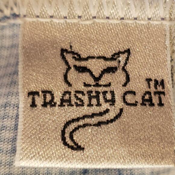 Trashy Cat Cycling Top Women M Made in Italy Graphic Print Zip Up W Pocket EUC - Picture 8 of 10